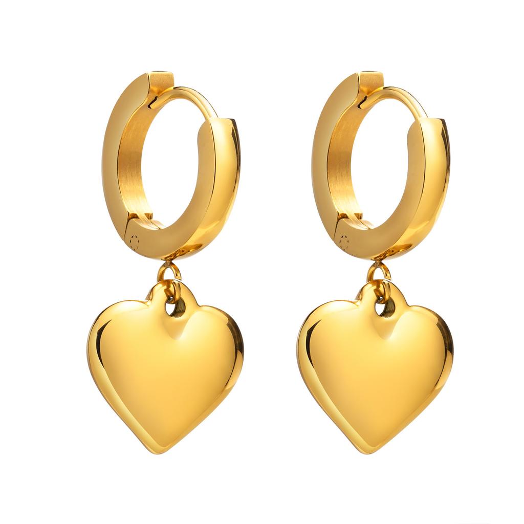 Stainless Steel Earrings Star Heart Flower Twist Pentagram Hollow Earrings Gold Earrings Ladies Jewelry