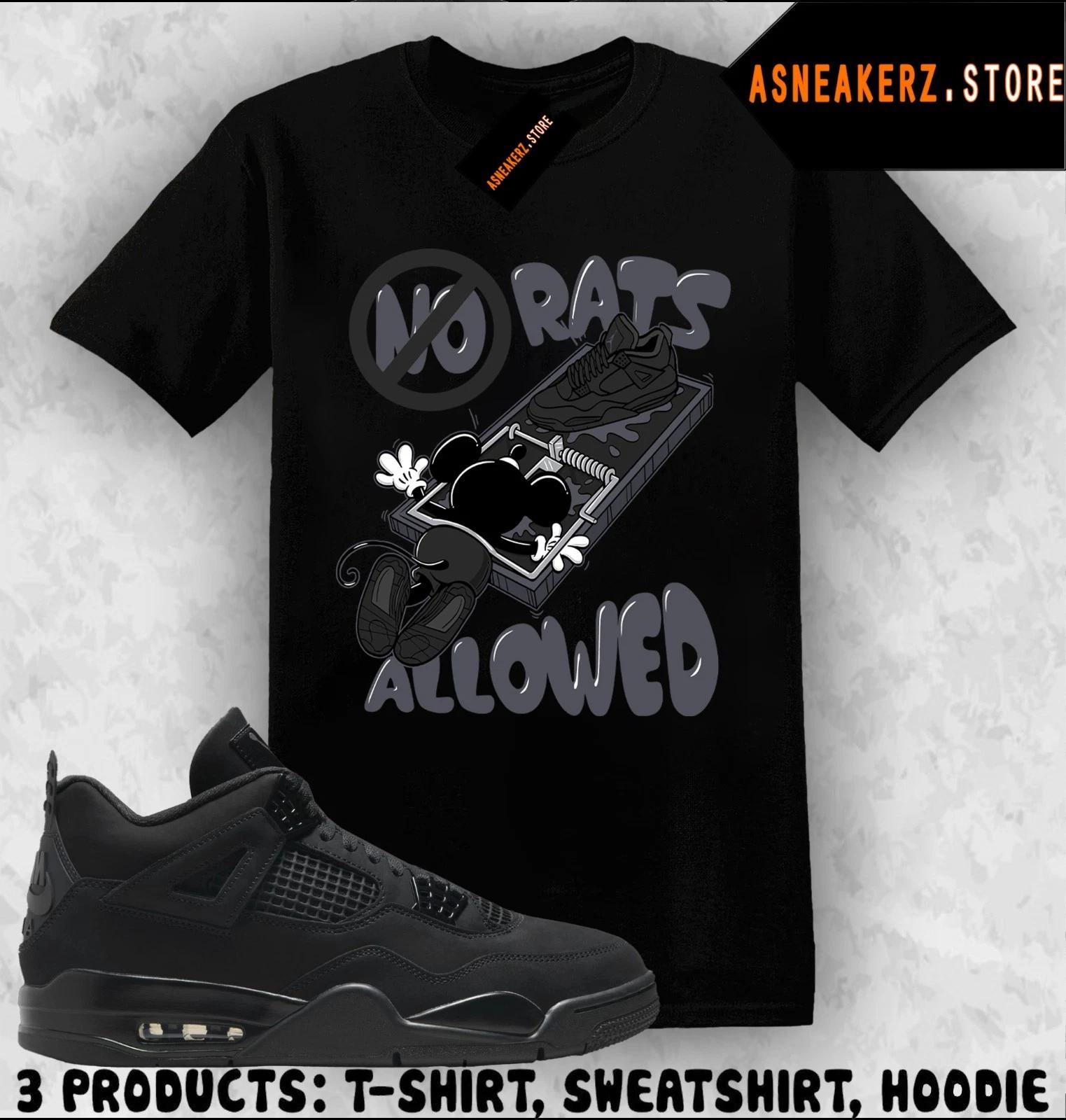 Tee Shirt Matching AJ 4 Black Cat 2025 To Match Sneaker No Rats Allowed T shirt XL