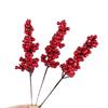 Christmas Glitter Berries Stems Artificial Christmas Simulation Holly Berries Pine Branch for Christmas Tree Ornaments Holiday Home Decor