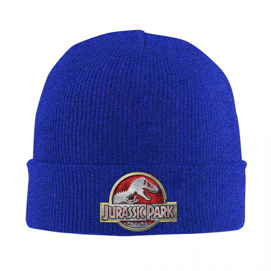 Dinosaur Jurassic Park Knitted Caps Women's Men's Skullies Beanies Autumn Winter Hats Acrylic Crochet Melon Cap