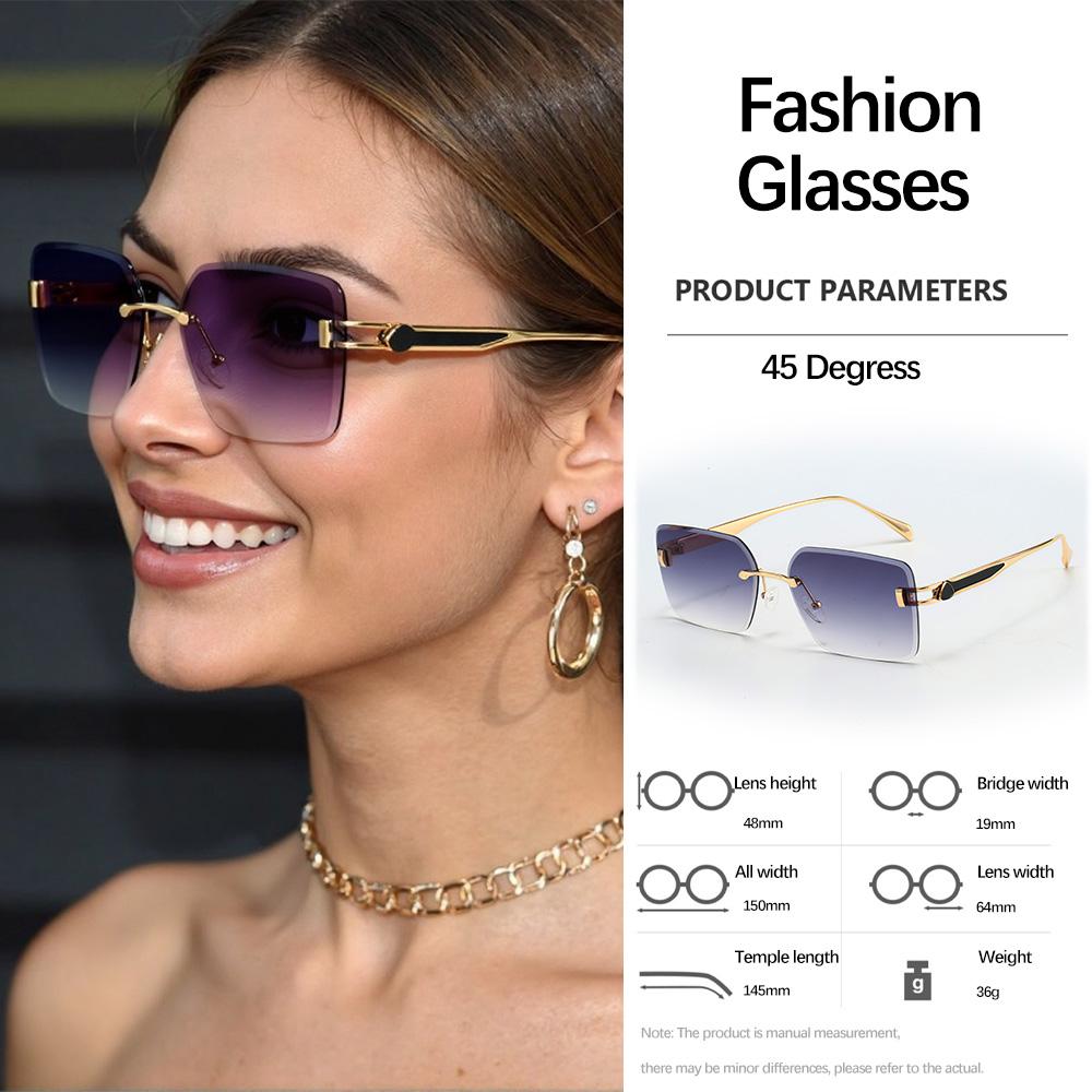 Modern Geometric Sun Eyeglasses Metal Eyeglasses Exquisite Design Workplace Items Modern Minimalist Commuting Styles for Women Sunglasses