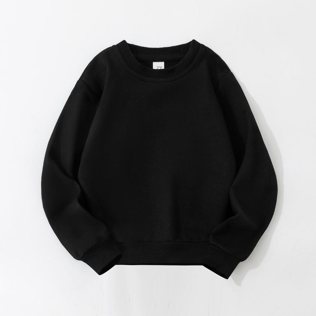 Customizable Kids' Solid Color Sweatshirt - Autumn Style Loopback Baby & Children's Wear