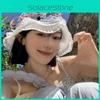 Wide Summer Outdoor Brim Sun Hat For Women Adjustable Stylish Design Bow