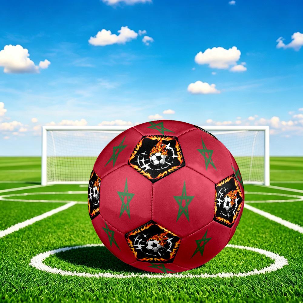 1pc Moroccan Sports Theme Size 5 Soccer Ball Professional Match Training Football Indoor &Outdoor Sports Ball Lightweight Durable c6625