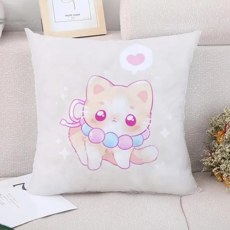 Cute Cat Decorative Pillowcase Living Room Office Home Pillowcase Car Ornaments