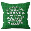 Home Cushion Cover St. Patrick's Day Pillowcase Four-leaf Clover Plaid Sofa Cushion Cover