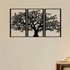3-Piece Tree of Life Metal Wall Art, Spiritual Iron Decor for Living Room Bedroom, Nature Inspired Bohemian Hanging for Home