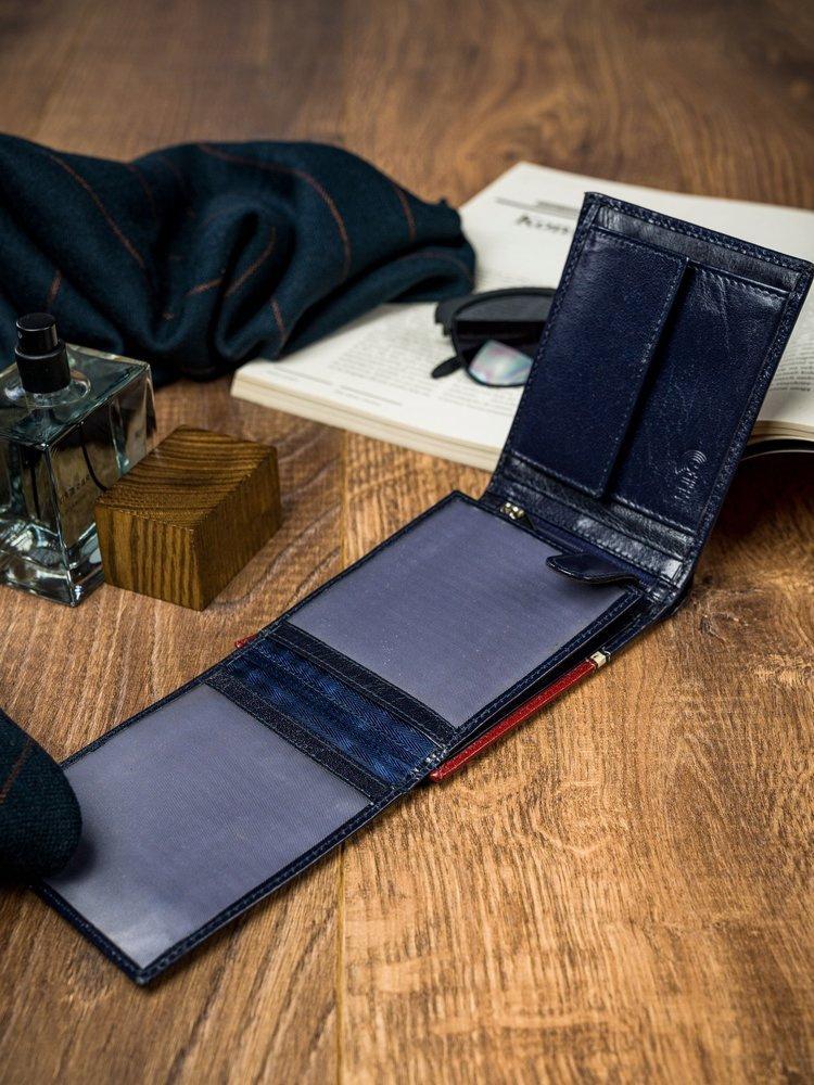 Horizontal two-tone men's wallet made of genuine leather HQ - Rovicky