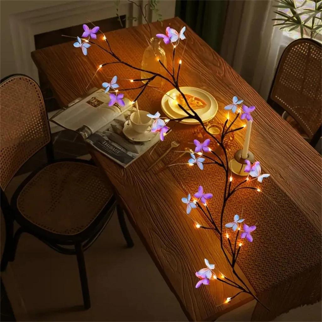 LED Butterfly Branch Wall Lamp - Rattan Vine Light with Magical Willow Effect