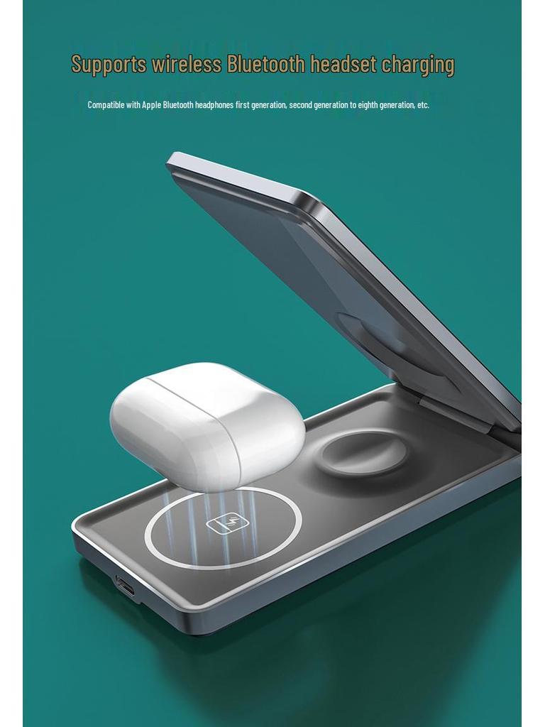 3-in-1 Faltbarer MagSafe Kabelloser Ladeständer für iPhone, Watch und Ohrhörer
