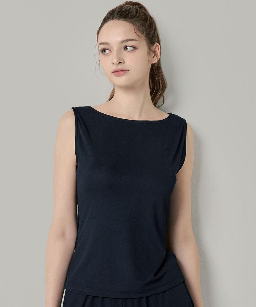 BYC Natural Cooling Boat Neck Sleeveless Top