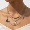 Design Sense: Sun Moon Necklace, Women's Collarbone Chain, Short Style, Minimalist, Forest Style, Personality