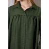 Women's Imported Linen Tunic Shirt With Gathered Front And Elastic Sleeves