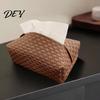 Travel Portable Tissue Case Foldable PU Leather Box, Multi-Purpose Desktop Storage Organizer, Convenient Holder for Car Simple Style Napkin