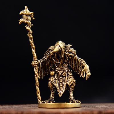Dominanter Zauberer Vogelmann Gelb Und Weiß Kupferornamente Alte Bronze Mikrogeschnitzt Tee Haustier Wohnzimmer Dekoration