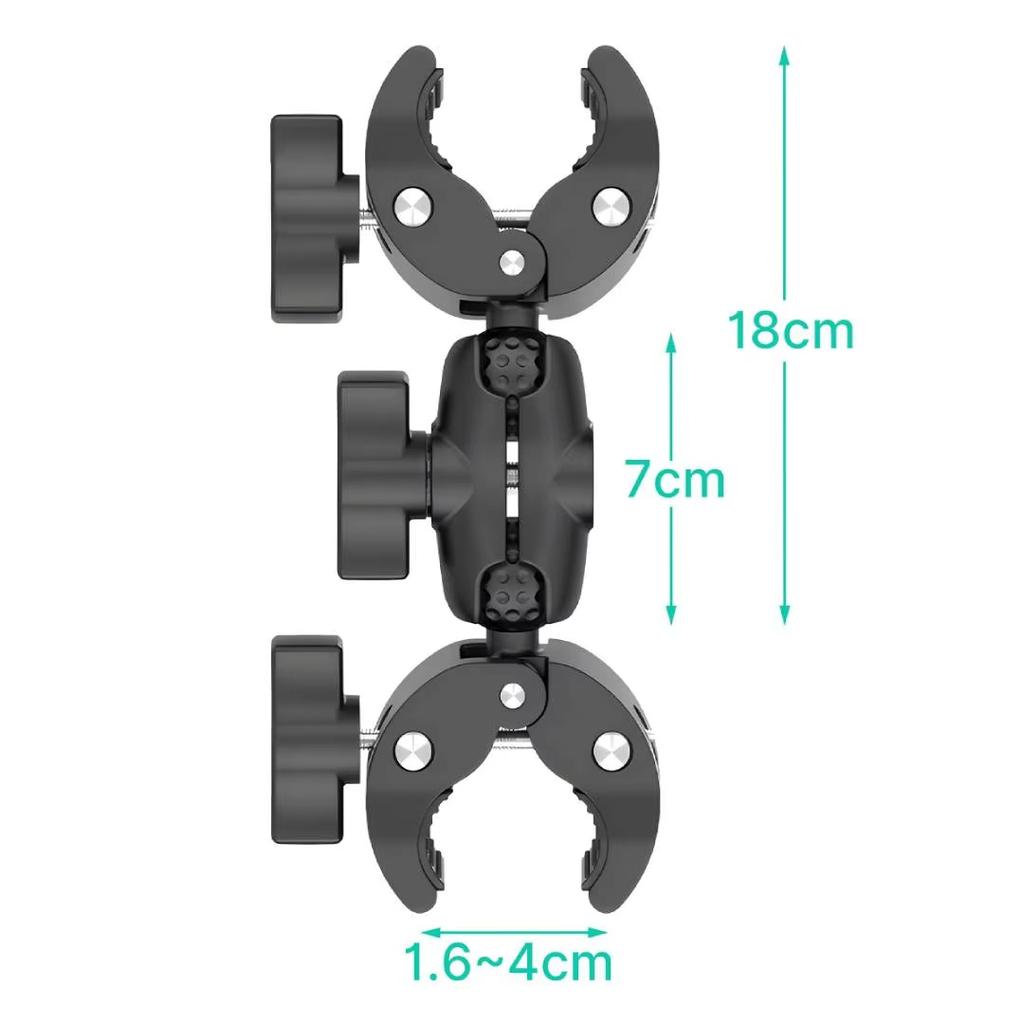 Double Clip Crab Clamp Handlebar Mount for GoPro Insta360 One X2 X3 Sports Camera Accessory Motorcycle Bicycle Compatible