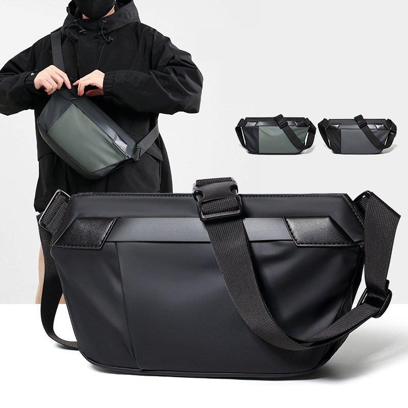 Men's Crossbody Bag Lightweight Commuter Sling Chest Pack Casual Shoulder Messenger Bag for Cycling Motorcycle Travel