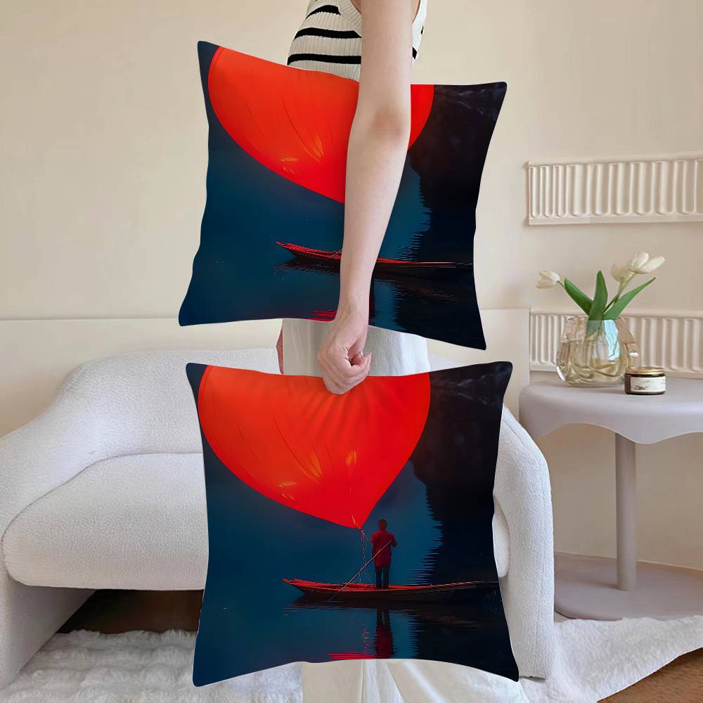 Creative Heart Stealing Pillow Case Sofa and Living Room Decorative Cushion Covers Dust-proof and Mite-proof Invisible Zipper