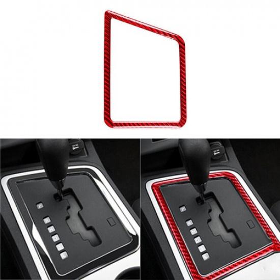 Red Carbon Fiber Gear Shift Frame Trim Cover For Dodge Challenger 2008-2014