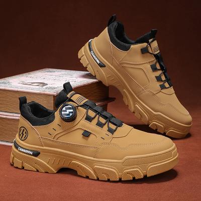 Men's Shoes Spring New Low-top One-pedal Rotating Button Sports and Leisure Trendy Shoes Outdoor Waterproof Tooling Shoes