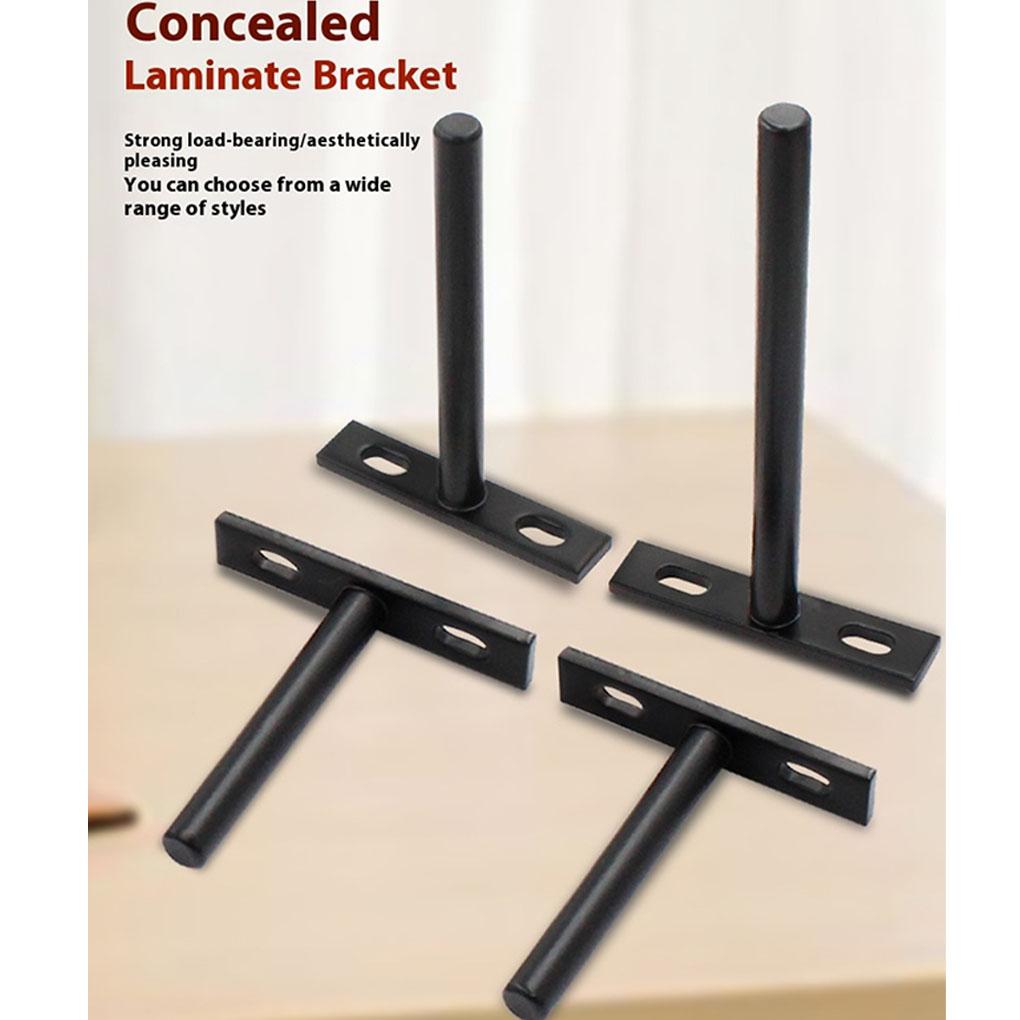 4 Stück Metall Schwarz Matt Robuste Schweberegalhalterungen Für Holzregale Set von 4 Schweberegale