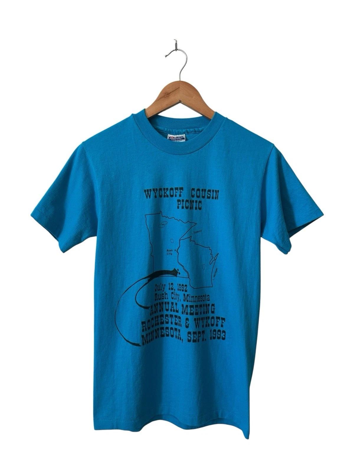 

Vintage Wyckoff Family Reunion T Shirt Size XS 90’s Minnesota Brooklyn USA 4XL