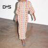 Women Dress Colorful Print Deep V Neck Long Lantern Sleeves Loose Waist Bohemian Style Vacation Shopping Dating Maxi Dress