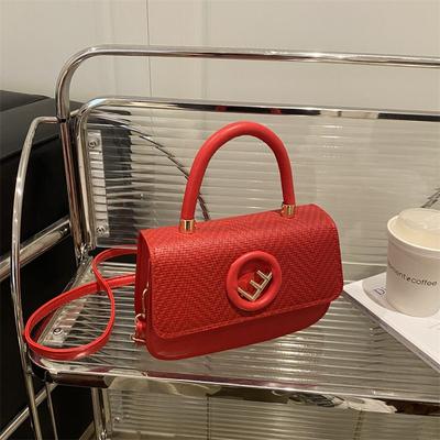Draagbare kleine vierkante tas vrouwelijkheid effen kleur eenvoudig zomer nieuwe mode textuur premium schouder messenger tas