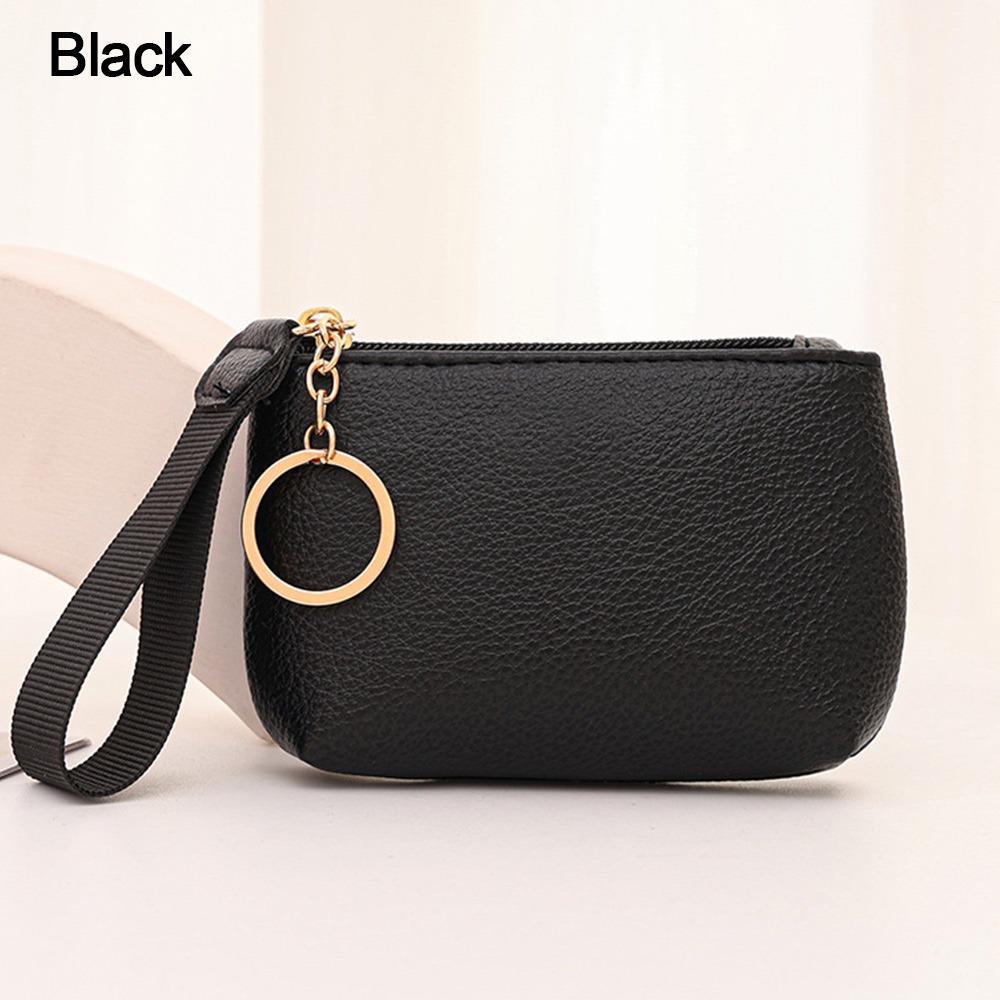 New Multifunctional Wallet Zipper Solid Color Clutch Bags PU Leather Coin Bag