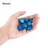 7 Pcs Blue Green Windmill Metal Dice Hollow Metal Polyhedral Dice Set Suitable for Role-Playing RPG  Board Game Card Game