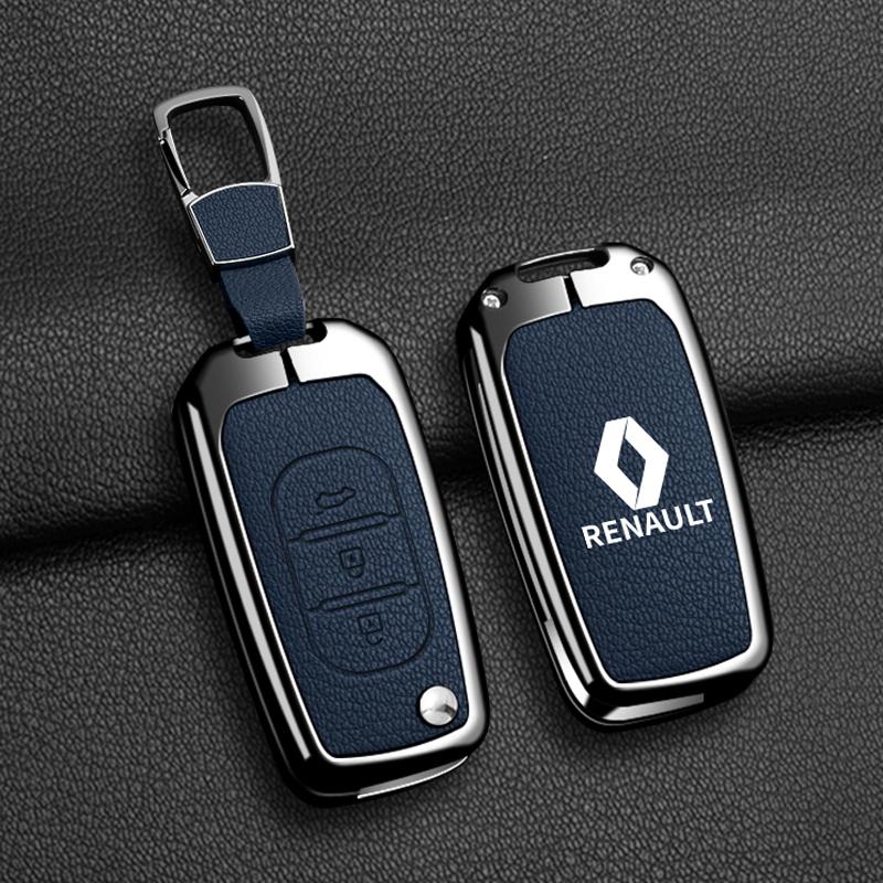 Interior Stickers Zinc Alloy Car Key Case Bag Metal Key Shell For Renault Sandero Duster Clio 5 Captur Austral Kadjar Megane Lo