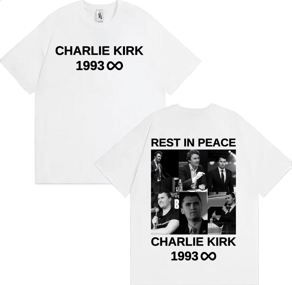 Riposa in Pace Charlie Kirk Magliette Grafiche Uomo Donna Moda Casual 100% Cotone Maglietta Harajuku Classica a Maniche Corte