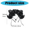 Black Antelope Horn Hairband Dark Rose Hair Accessory Perfect for Halloween and Theme Parties