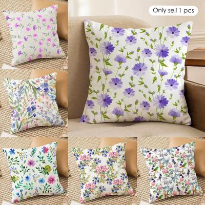 Minimalist Floral Art Cushion Cover Soft Plush Fabric DoubleSided Printed Cushion Covers for All Seasons Modern HomeDecor Gift
