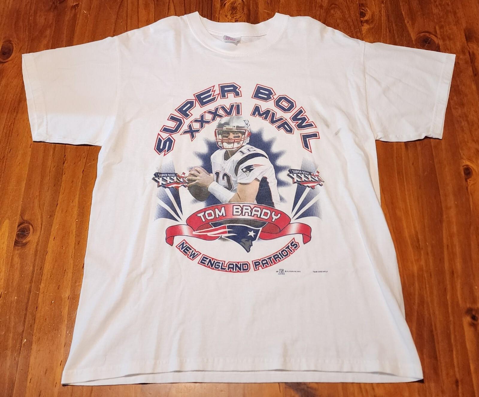 Tom Brady Vintage Tee New England Patriots Large Super Bowl 36 NFL MVP Sports Unisex T-Shirt XXXXL