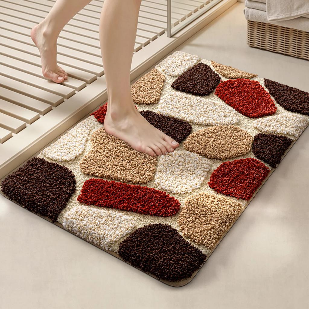 Highly Absorbent Mat Non-Slip Bathroom Floor Mat for Entrance & Bathroom, Dirt Resistant Household Soft Carpet for Home Daily Us