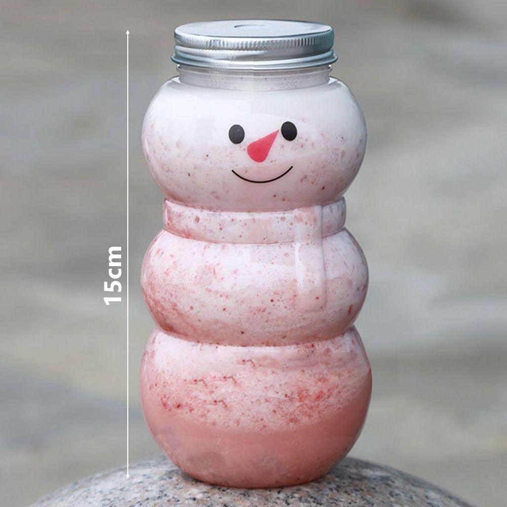 500ml Christmas Candy Jars Christmas Snowman Shaped Snacks Storage Bottle