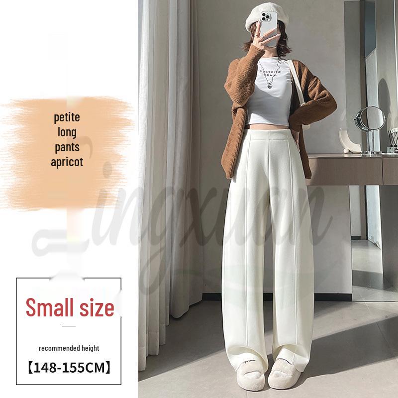 

Women s Cashmere Wide-Leg Velvet High-Waist Warm Winter Pants L