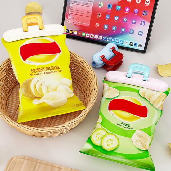 Snackbeutel-Klammern Multifunktionale Verschlussklammern für Snackbeutel Gewürz Tee Mehlbeutel Starker luftdichter Verschluss Einfache Einhandbedienung Kunststoff Küche