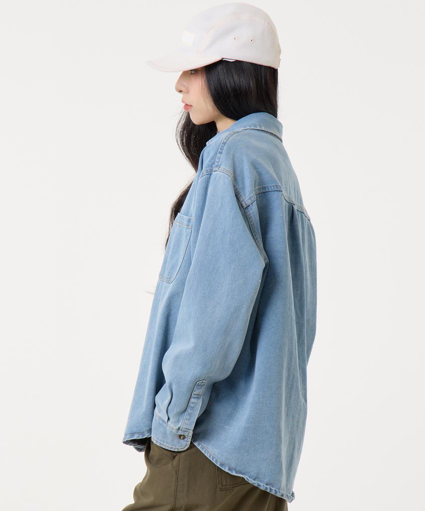 UNKNOWN PLANET Loose Fit Denim Shirt Blue