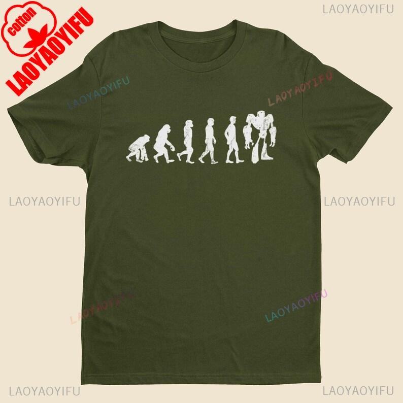 

Evolution of The Robot TShirt Futuristic AI SciFi Inspired Tee Retro Geek Gift for Tech Lovers and Gamers Shirt Cotton 4XL