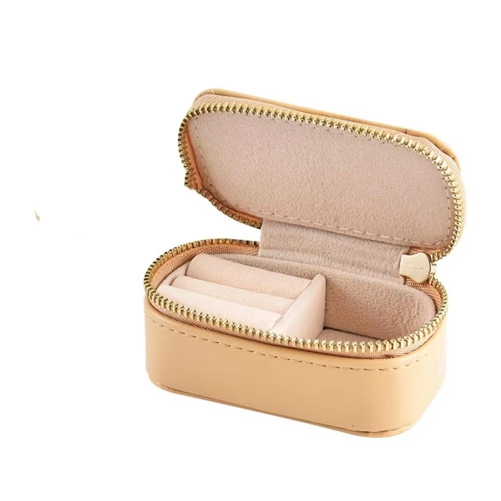 Vintage Necklace Ring Case Zipper Earring Organizer Lightweight Mini Portable Jewelry Box  Outdoor