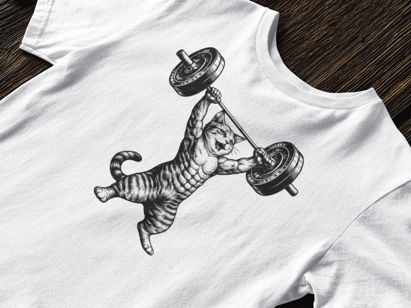 Funny Deadlift Cat Meme T-Shirt,Cat Workout T Shirt,Gym Pump Cover,Fitness Shirt 3XL