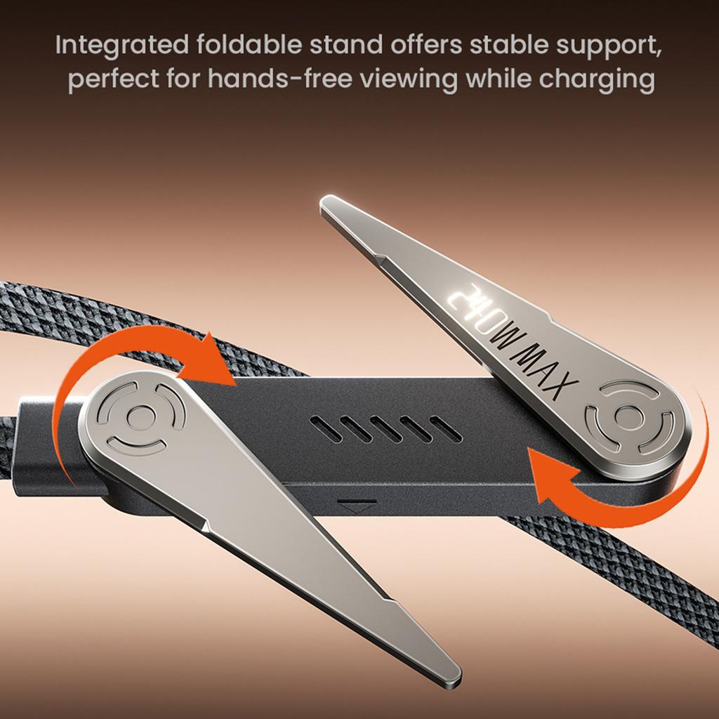 Fast speed 240W Type C Chargers Cable With Reinforced Zincs Alloy Connectors For Secure Connection