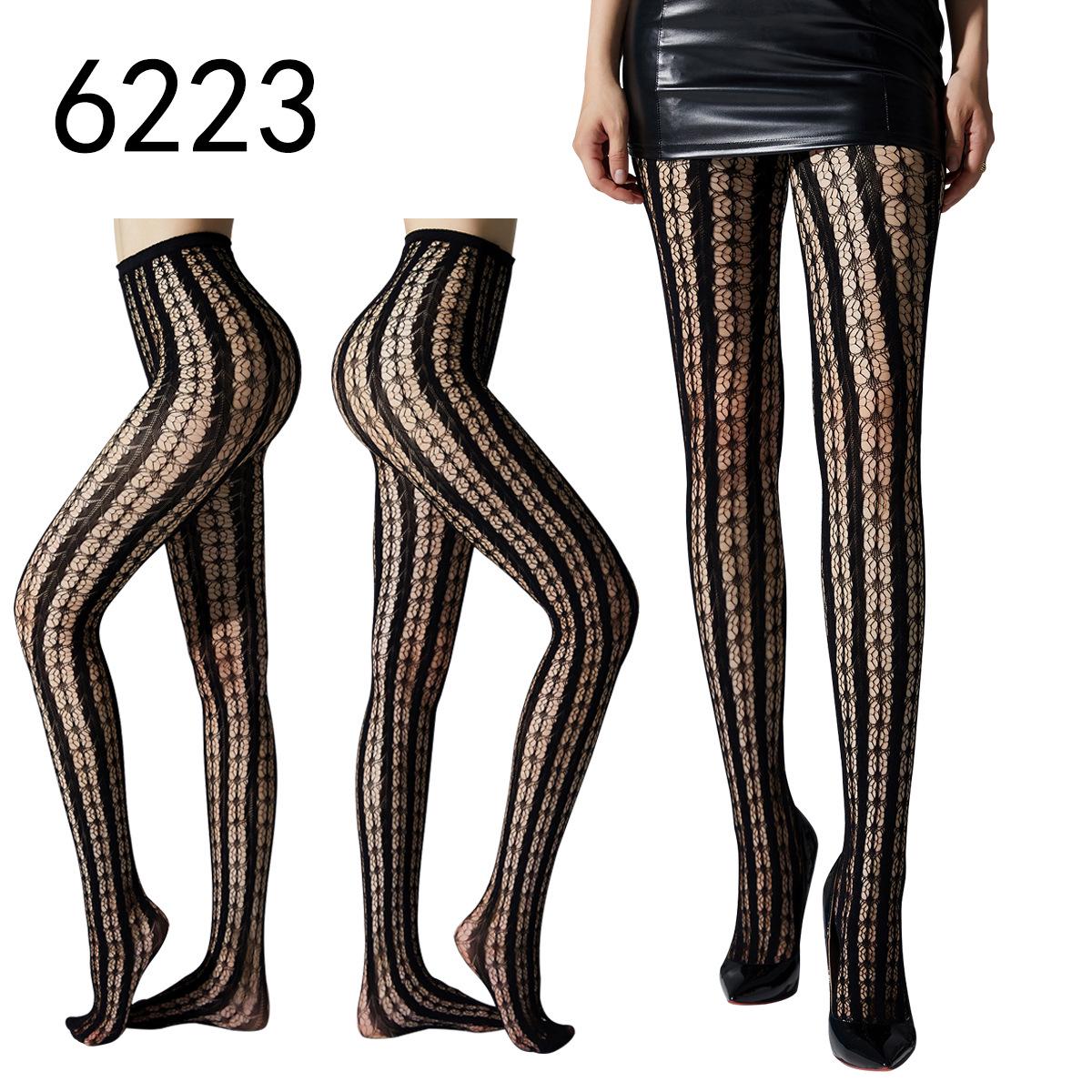 

Чорні мереживні панчохи в сіточку з порожнистими підтяжками One Size (White Card + OPP)