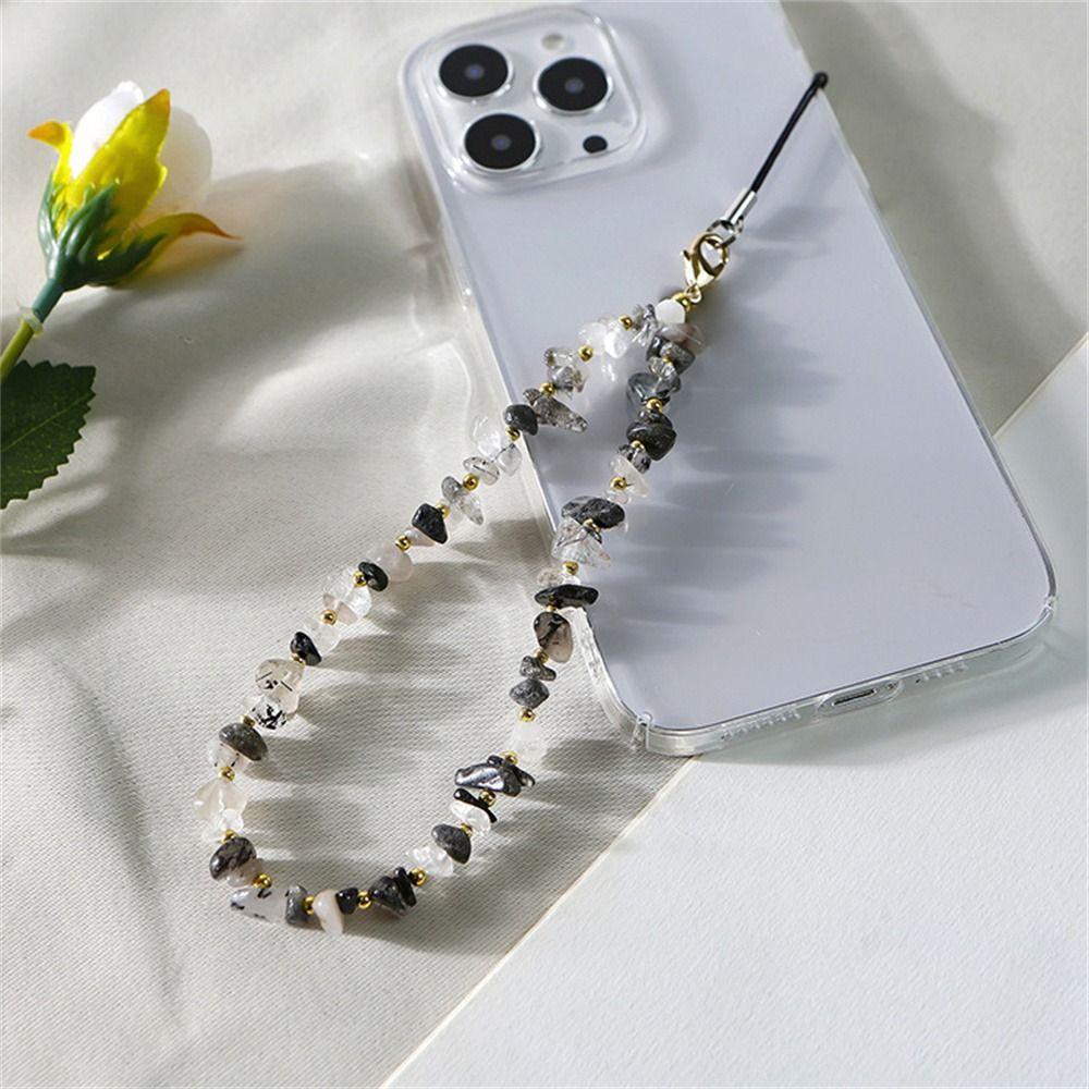 Crystal Cellphone Strap Stone Bead Phone Wrist Lanyard Mobile Phone Chains Bag Pendant