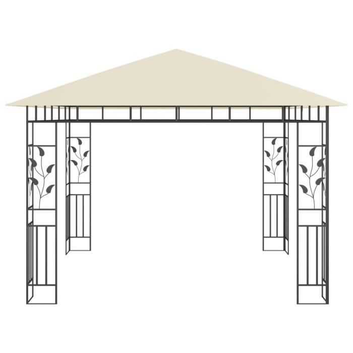 VidaXL Belvédère avec moustiquaire 3x3x2,73 m Crème 180 g/m²
