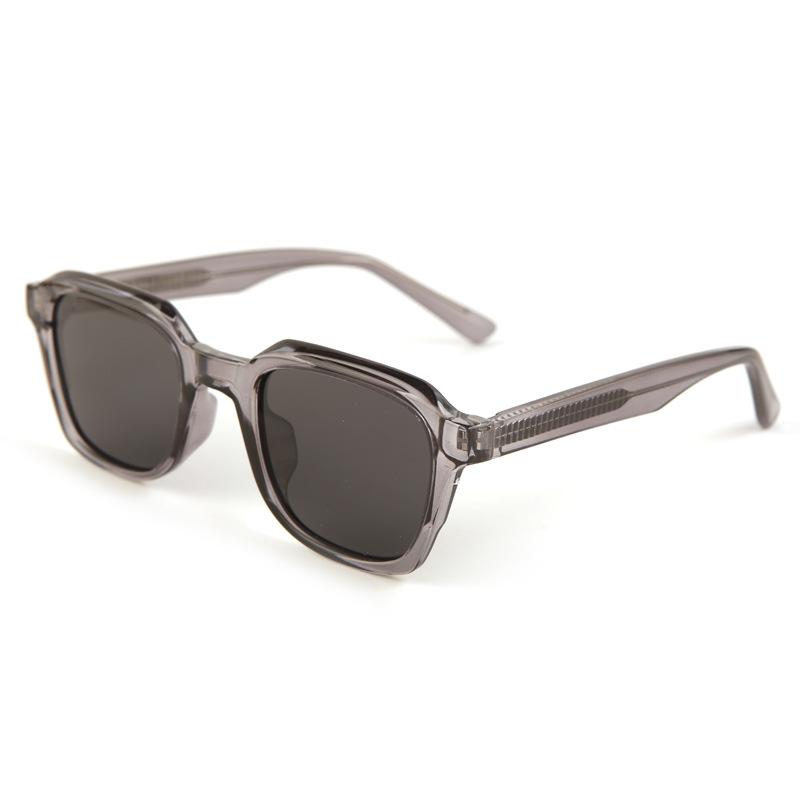 European and American personality trend box pin sunglasses women's high-end sense plain makeup versatile anti-ultraviolet polarized sunglasses