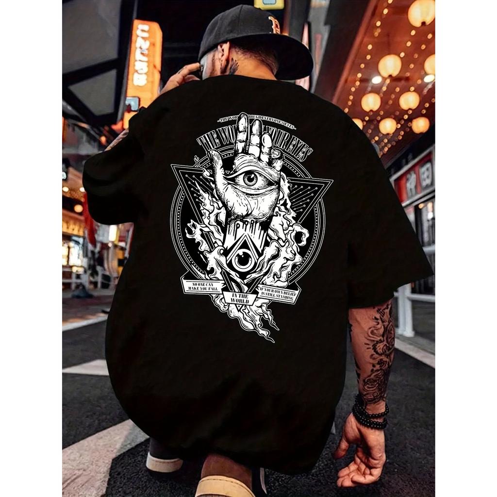 Unisexs Tshirt with Mysterious Allround View Print 100 Cotton Casual Summer Shortsleeved Top Outdoor Street Fashion Style