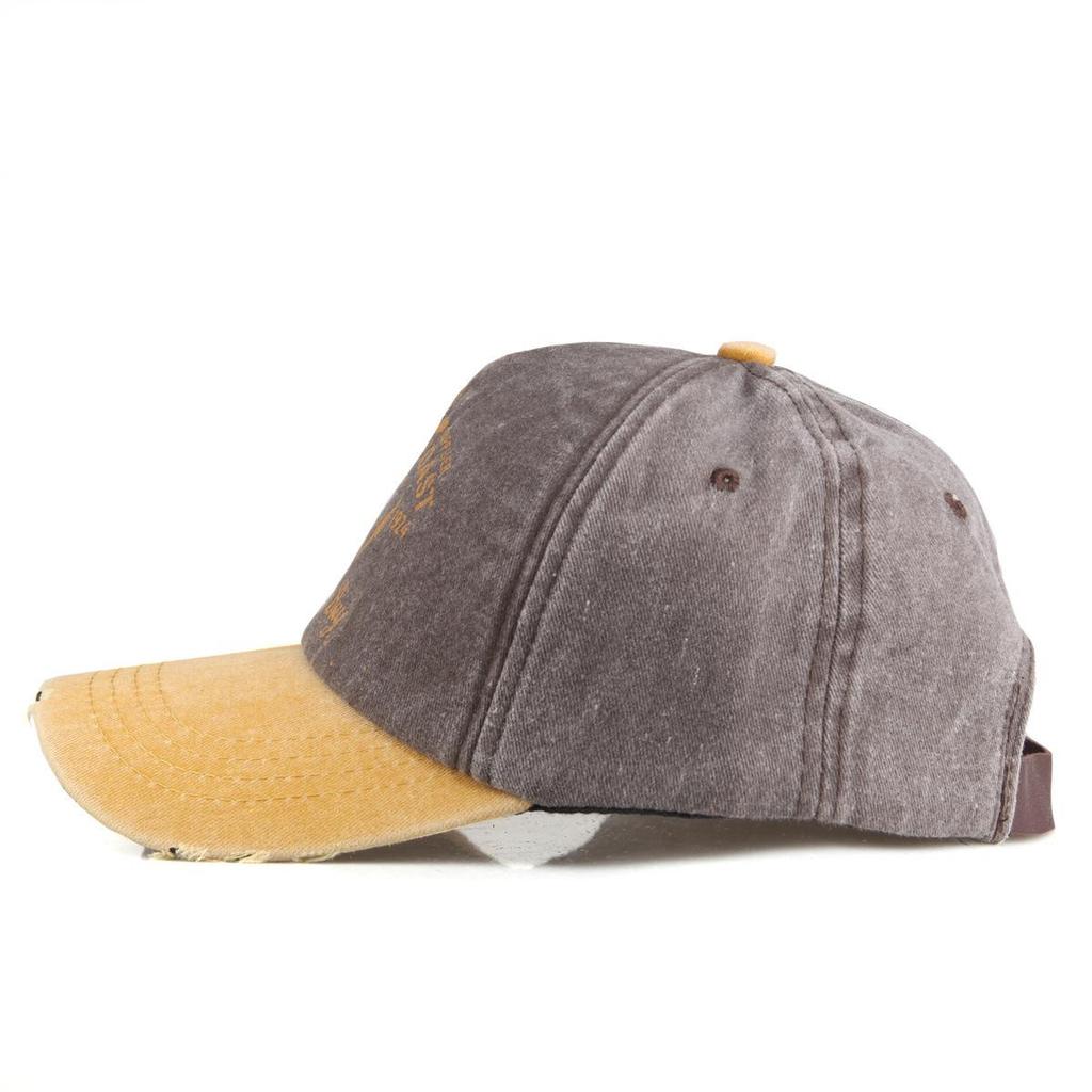 Vintage American Lettering Baseball Cap with Sun Protection In Washed Style